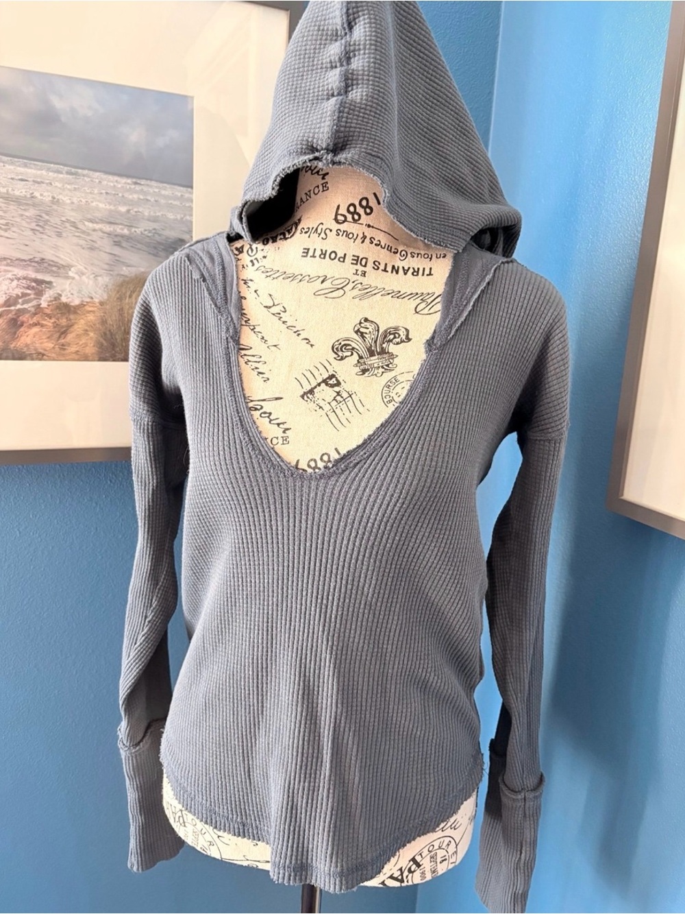 Free people hooded thermal top
